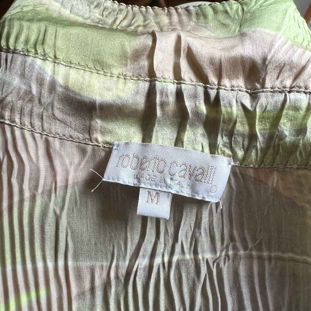 Roberto Cavali Silk Button Down Top Y2k - image 2